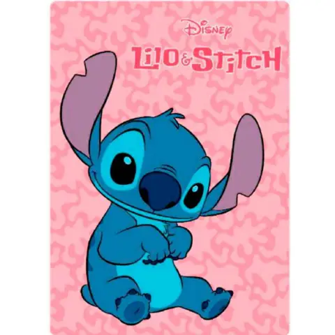Lilo-og-Stitch-tæppe-100-x-140-Stitch-lyserød.