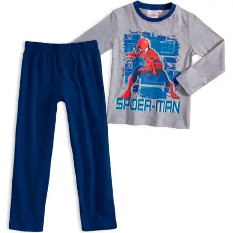 Spiderman-pyjamas-grå-navy-str.-3-8-år