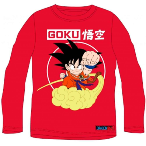 Dragon-Ball-Goku-t-shirt-langærmet-rød-4-12-år