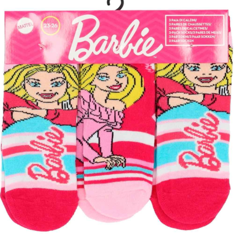 Barbie-strømper-3-pak-Pink-str.-23-34