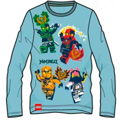 Lego-Ninjago-t-shirt-langærmet-lyseblå-3-8-år