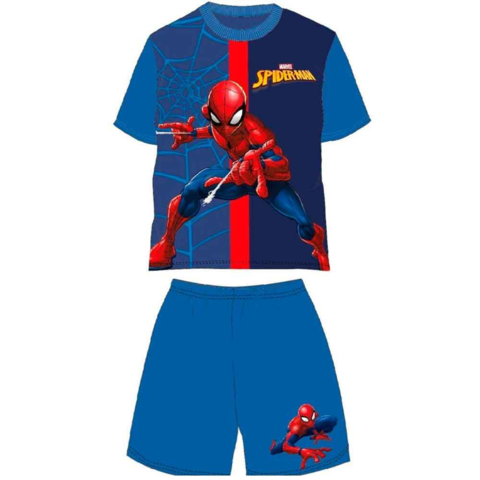 Spiderman-pyjamas-kort-blå-2-8-år.