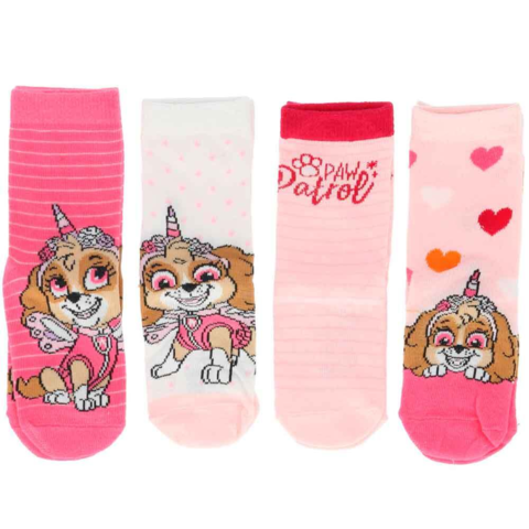 Paw-Patrol-strømper-korte-4-pak-str.-23-30