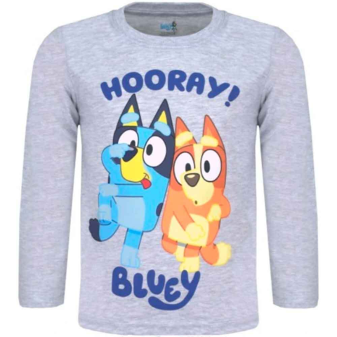 Bluey-T-shirt-Langærmet-Grå-2-6-år-Hooray-Bluey.