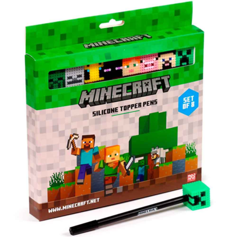 Minecraft-Kuglepenne-Blækfarve-Sort-8-dele