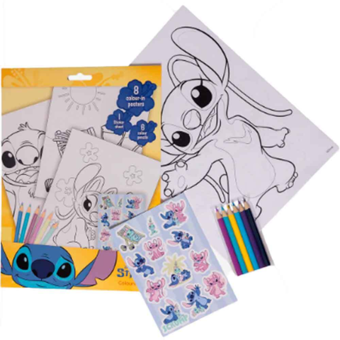 Lilo-og-Stitch-malesæt-8-ark-6-farver.