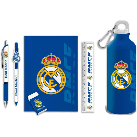 Real-Madrid-Skrivesæt-og-Aluminium-drikkedunk-650ml