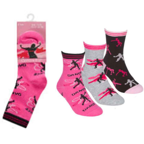 Pigestrømper-med-Danse-motiver-3-pak
