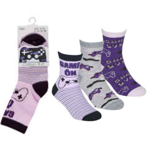 Pigestrømper-med-Gamer-motiver-3-pak-Gaming