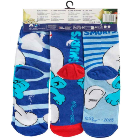 Smølferne-strømper-3-pak-blå