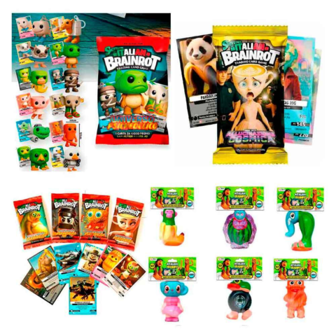 Italian-Brainrot-gavepakke-med-figur-nøglering-og-samlekort