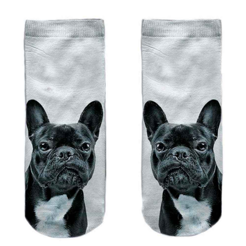 Pug-white-dog-motif-strømper-str.-37-40