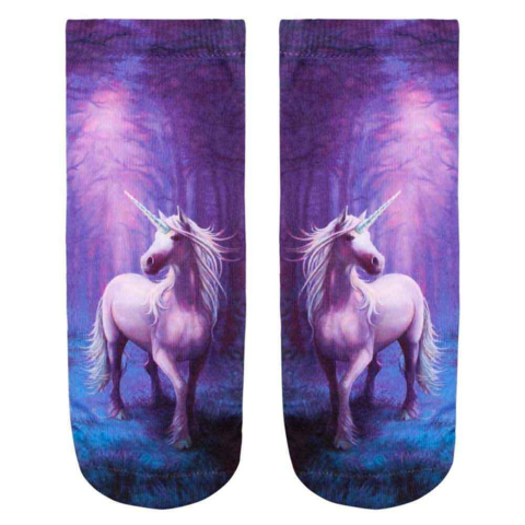 Unicorn-purple-motif-strømper-str.-37-40