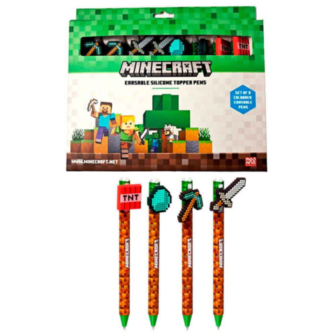 Minecraft-kuglepenne-blækfarve-8-pak