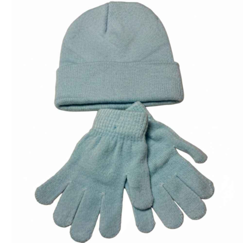 Hue-og-vanter-sæt-lyseblå-one-size.