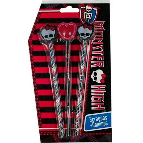 Monster-High-Blyanter-med-viskelæder-3-pak