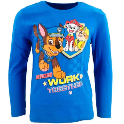 Paw-Patrol-t-shirt-langærmet-blå-Heroes-work
