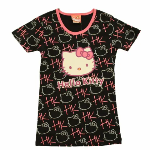 Hello Kitty Printed T-Shirt, Sort/Pink