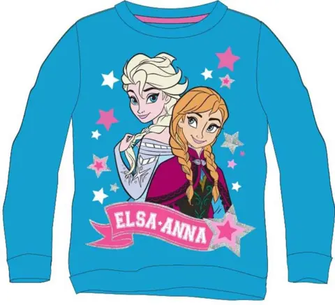 Disney Frost sweatshirt med Elsa og Anna i lyseblå