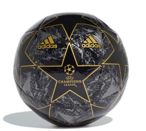 Champions League fodbolden fra Adidas i sort og guld