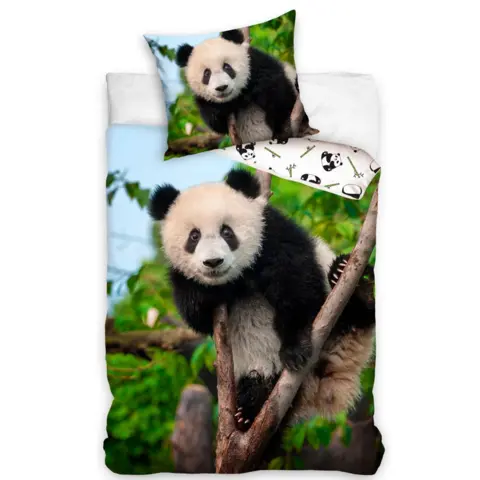 Panda sengetøj 140x200 øko-tex