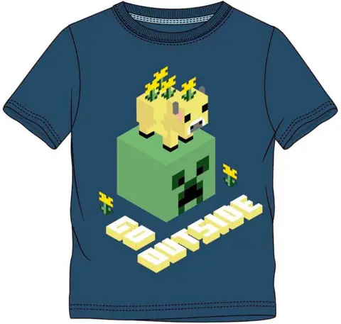 Kortærmet Minecraft t-shirt i blå