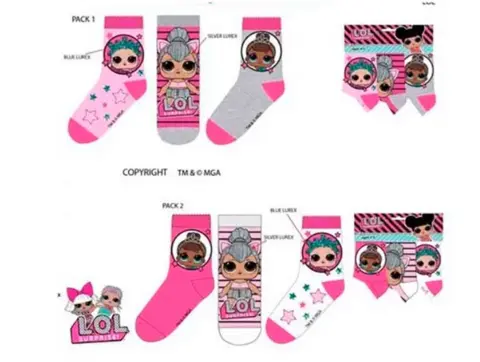 LOL Surprise 3 pak sokker til piger