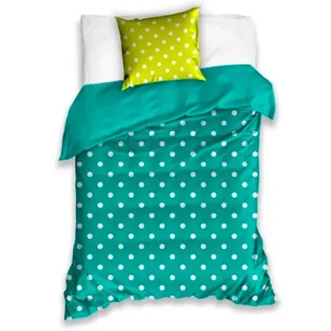 Grønt sengetøj med prikker 140x200