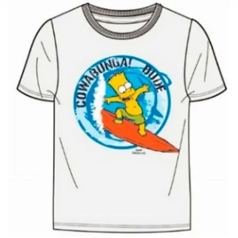 Simpson t-shirt kort hvid surfing