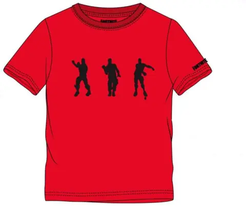 Fortnite kort t-shirt dance emotes rød