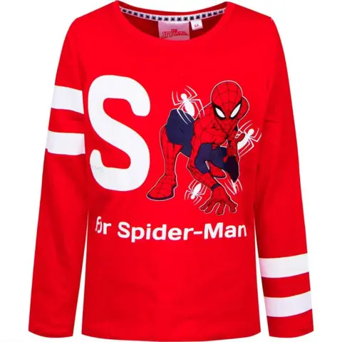 Spiderman t-shirt lang rød