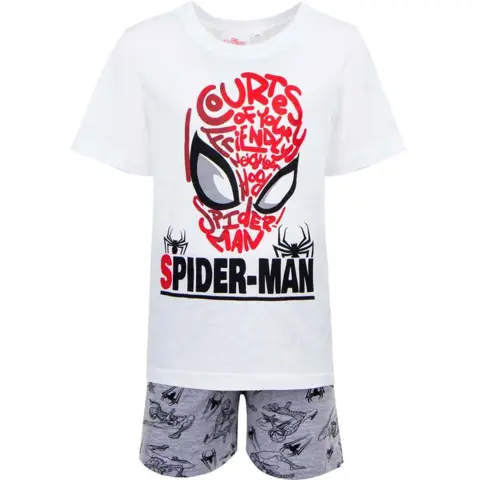 Spiderman pyjamas kort hvid