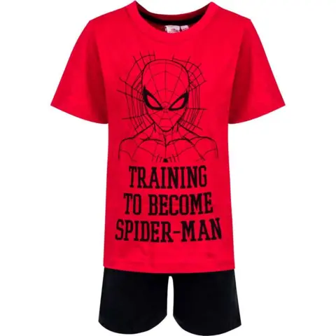 Spiderman sommer pyjamas rød sort