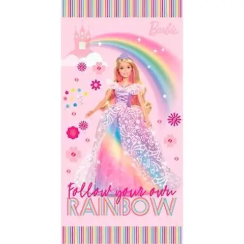 Barbie Rainbow badehåndklæde 70x140