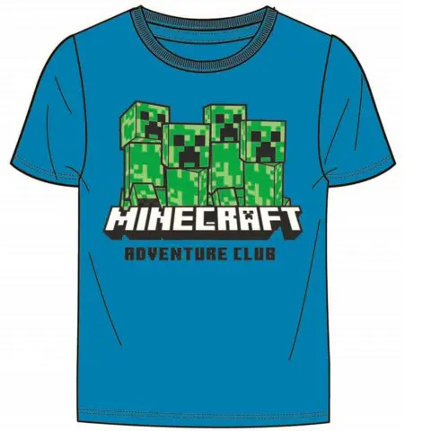 Minecraft kort t-shirt blå