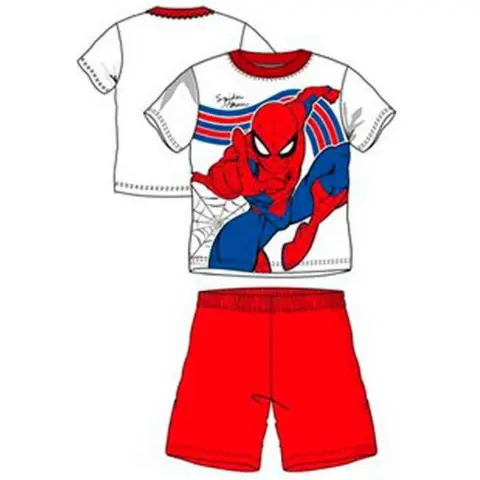 Spiderman sommer pyjamas hvid rød til børn