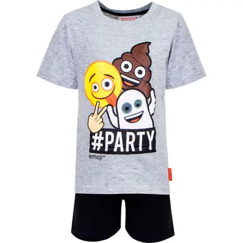 Emoji sommer pyjamas party grå sort