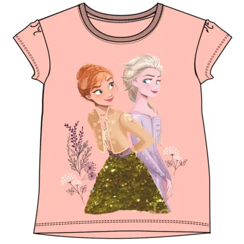Disney Frost kort t-shirt med søstrene Anna og Elsa