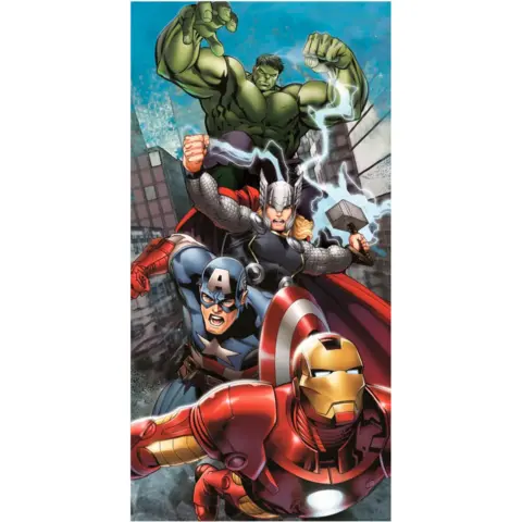 Marvel badehåndklæde med Ironman, hulk og captain america fra Avengers