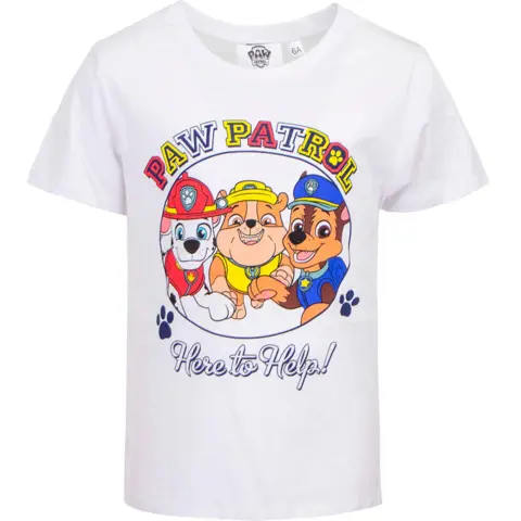 Paw Patrol hvid kortærmet t-shirt