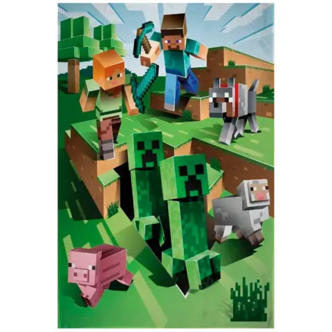 Minecraft tæppe 130 x 170 cm