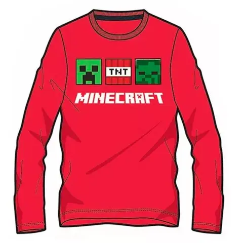 Minecraft t-shirt langærmet rød