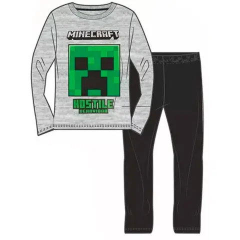 Creeper Minecraft pyjamas grå