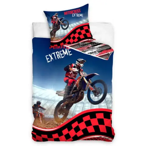 Motocross sengesæt i bomuld 140x200