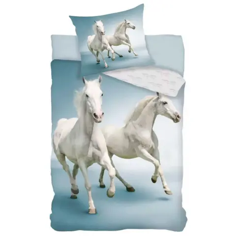 Heste sengetøj i bomuld 140x200