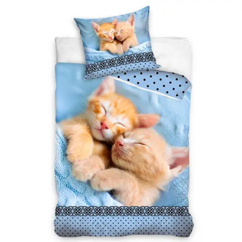 Katte sengesæt 140 x 200 cm