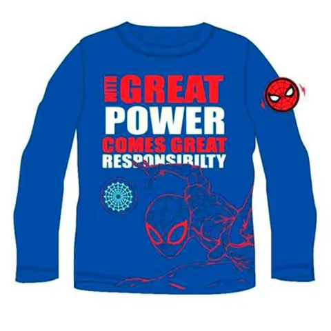 Spiderman t-shirt langærmet blå