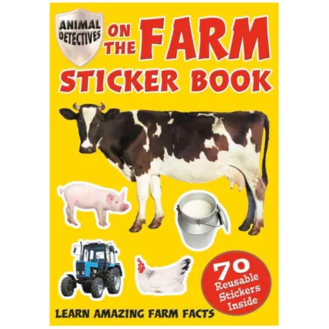 Stickerbog med 70 klistermærker fra bondegården