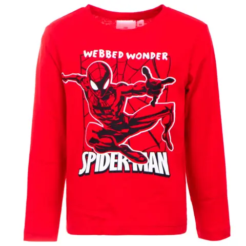 Spiderman rød langærmet t-shirt