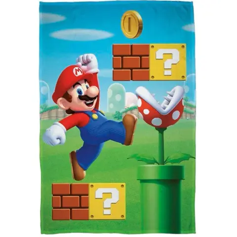 Super Mario fleecetæppe 100 x 150 cm